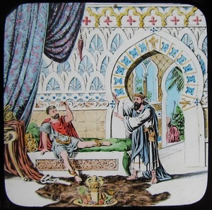 Glas Magische Laterne Dia ANANIAS RESTAURIEREN SAULS ANBLICK UM 1900 RELIGIÖSE GESCHICHTE  - Bild 1 von 2