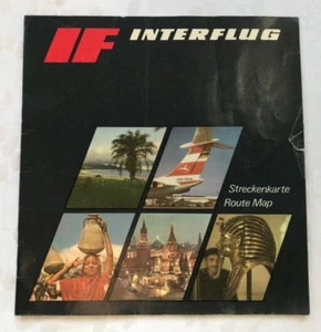 Luftfahrt Prospekt IF INTERFLUG, Streckenkarte, Airlines of the GDR, 1974 - Picture 1 of 4