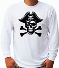 Chapeau de capitaine crâne pirate manches longues UPF 50 T-shirt sport pêche bateau UV