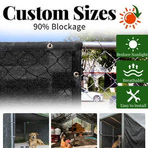 90% Shade Cloth with Grommets for Animal Kennel Cover, Fence Privacy Screen - Picture 1 of 12