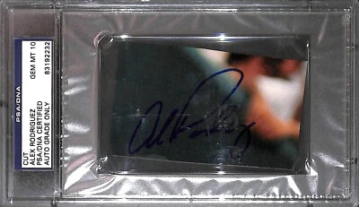 Alex Rodriguez Cut Photo PSA/DNA COA Gem Mint 10 Auto'd Yankees Mariners Rangers - Image 1 of 4