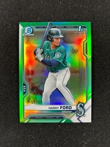 2021 Bowman Draft Harry Ford 1st Bowman Chrome Green Refractor /99