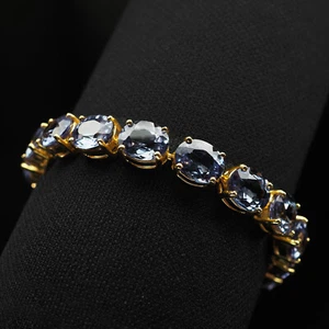 Alchemical Color Change Sapphire 58.75Ct 925 Sterling Silver Handmade Bracelets - Picture 1 of 9