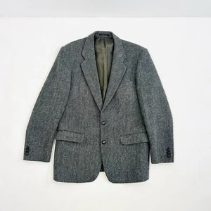 Harris Tweed Blazer Jacket Mens Chest 40” Pure Scottish Wool Vintage Race Day - Picture 1 of 24