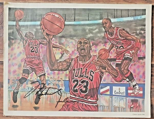 RARE Michael Jordan AUTOGRAPHED 1992 Classic Sports Art Print 11x14 3607/5000 NM - Picture 1 of 3