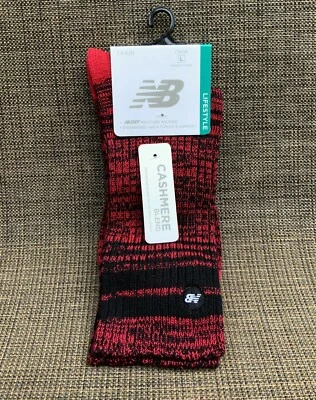 NEW BALANCE Hombres Talla Grande 9-12 1/2 Rojo Suave Mezcla de Cachemira *NB Seco* Calcetines Foto 1 de 3