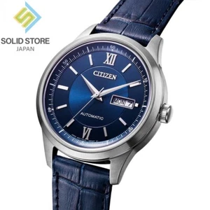 CITIZEN COLLECTION NY4050-11L Mechanische Automatik Uhr Navy Lederband 40mm - Bild 1 von 5
