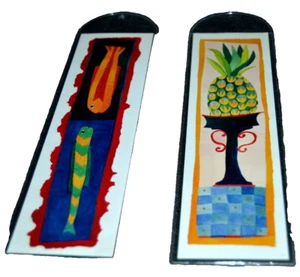 Marcadores de arte SARA SCHNEIDMAN 8,5" de largo acuarela 2 papel hecho a mano de colección años 90 - Imagen 1 de 2
