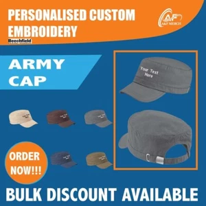 Personalised Custom Embroidered Army Military Cadet Cap Fishing Hunting Hat - Picture 1 of 7