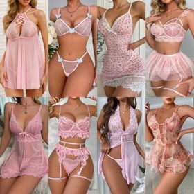 Women's Sexy-Lingerie Babydoll G-string Sleepwear Underwear Lace Dress Nightwear