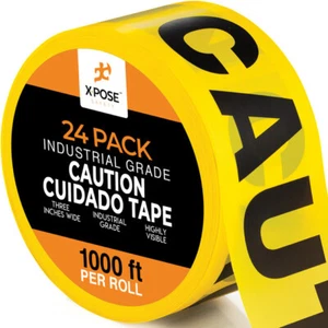 Rollo de cinta de precaución/cuido 24 un. - 24 rollos - 1000 pies x 3 pulgadas de ancho cada uno - Imagen 1 de 5