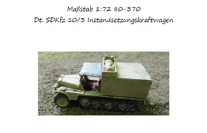 MGM 080-370 1/72 Resina Segunda Guerra Mundial Alemán SDKfz 10/3 Vehículo de reparación - Imagen 1 de 1