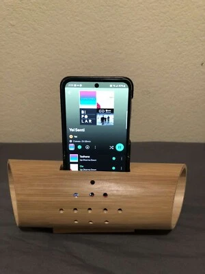 Natural Bamboo Mobile Speaker Amplifier stand imported from Philippines - Image 1 of 4