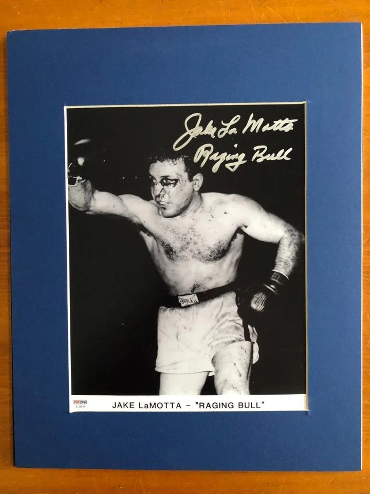 JAKE LaMOTTA d 2017 Signed Raging Bull 8x10 B&W Photo PSA/DNA E25614 - Image 1 of 1