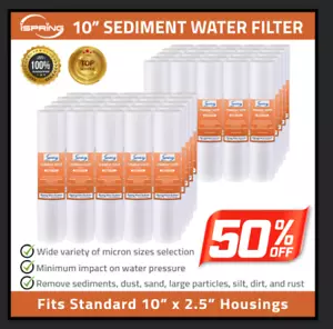 1/5/10/20 Micron 10"/20" x 2.5" PP Sediment Water Filter Whole House Cartridge - Picture 1 of 9