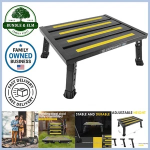 Aluminum Adjustable RV Step Stool Foldable Stable Support Up to 1000 lb - Picture 1 of 10
