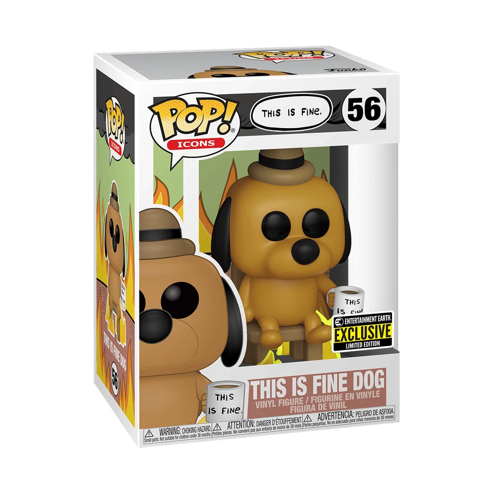 Funko Pop! Vinyl: This is Fine Dog - This is Fine Dog - Entertainment Earth (EE) (Exclusive) #56