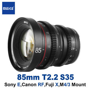 Meike 85mm T2.2 Manual Focus Cinema Lens for Canon RF Fuji X Sony E M4/3 Mount