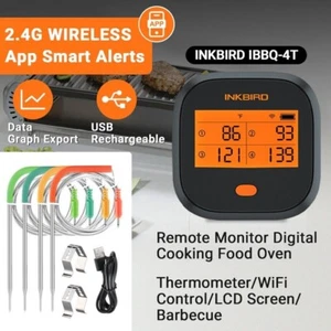 INKBIRD WIFI Fleischthermometer IBBQ-4T Digital Grillthermometer Magnetrückseite - Bild 1 von 22