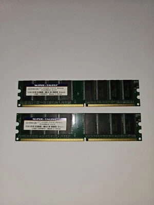 Super Talent D21PA512N Memory Module 512MB PC2100 DDR-266MHz (2 Quantity) - Image 1 of 4