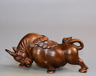 The Collection of Zodiac Cattle Hand-Carved Wooden Sculptures Ox Qi Decoration