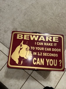 Boxer Hundeschild Warnung älteres Schild 18x12 - Bild 1 von 4