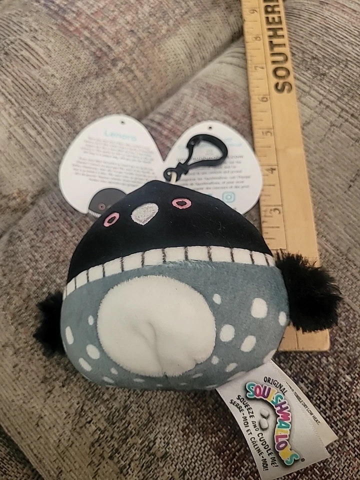 Squishmallows LENORA Loon 3.5" Clip Wilderness Squad with tags - Image 1 of 1