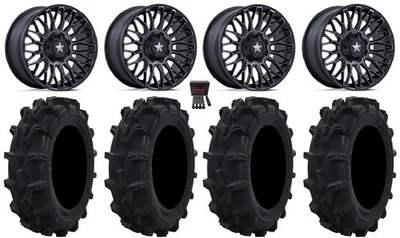 MSA Clubber 14" Wheels Black DDT 29" Mud XC Tires Kawasaki Mule Pro FXT  KRX - Imagem 1 de 4