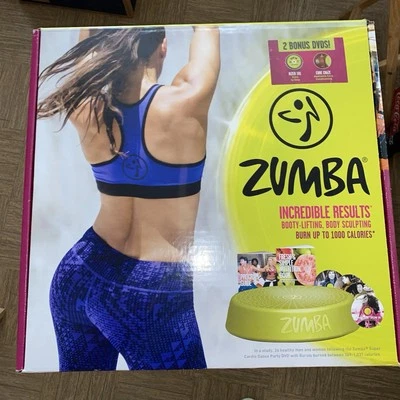 Zumba Fitness Step Rizer & 4 DVDs, Nutrition Book & Program Guide Aerobic Cardio - Image 1 of 4