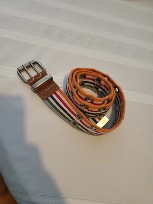 Cinturón de Colección Años 00 Madison Studio Grunge Punk Arco Iris Rayas Ojal M/L Foto 1 de 4