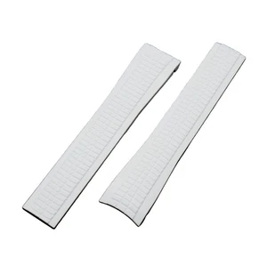 21mm, 22mm Curved End White FKM Rubber Watch Strap For Patek Philippe Aquanaut - Picture 1 of 3
