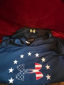 Under Armour Mens XXL Freedom Hoodie Coldgear with American Flag - Stars Stripes - Picture 1 of 6