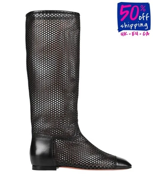 PVP €995 SANTONI Botas hasta la rodilla de cuero US7 UK4 EU37 caladas hechas en Italia Foto 1 de 4