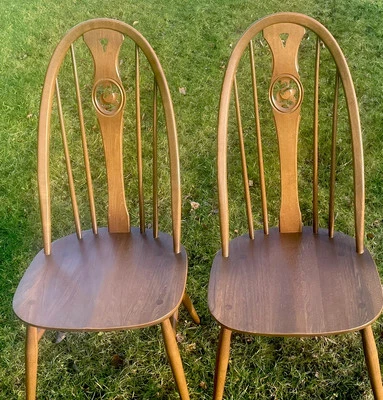 SUPERB MODERN ERCOL SWAN QUAKER DINING CHAIR, CLEAN CONDITION, GOLDON DAWN - Image 1 of 4