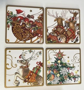Williams Sonoma Hartuntersetzer 'Twas the Night Before Christmas Set 4 Korkrücken - Bild 1 von 8