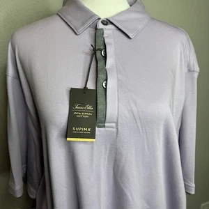 Tasso Elba NEU luxuriöses Supima Lavendel Strick Polo Gr. XL - Bild 1 von 18