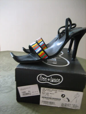 Sandales/Escarpins Free Lance valeur:227€ daim+perles P: 37/37,5 - Photo 1/4