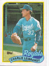 Charlie Leibrandt 1989 Topps MLB Card #301 Kansas City Royals + Free Mystery Car