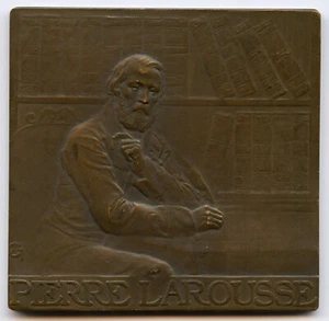 France Encyclopedist Pierre Larousse 1902 Art Medal by Charpentier 70mm 127gr !! - Picture 1 of 3