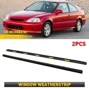 2PCS Door Weather Strip Window Belt Seal Molding Trim for 1996-2000 Honda Civic - Picture 1 of 10