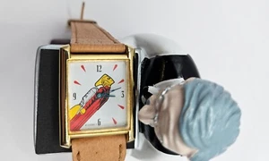 Vintage 1991 Disney ROCKETEER Film Promo Uhr Lederband funktioniert nicht neue Fledermaus - Bild 1 von 4