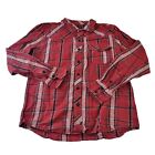 Micros Red Checked Longsleeve Button Up Shirt, Medium.