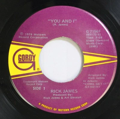 Soul 45 Rick James - You And I / Hollywood On Mowtown Recod Corporation - Image 1 of 2