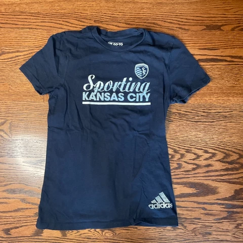 Adidas Go-To Tee - Girls XL - Sporting Kansas City with Rhinestone Adidas Logo Cover