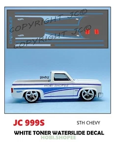 Calcomanías de tobogán acuático de tóner blanco JC-999S 1:64 # PARA SILVERADO diecast Hot Wheels - Imagen 1 de 5
