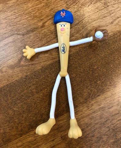 New York Mets Baseball Bat Rubber Poseable Bendable Toy Figure MLB Cover