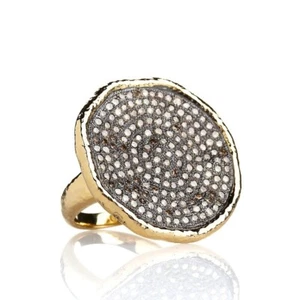 Rarities Goldtone Sterling Silver Real 1.7CTTW Champagne Diamond Ring Size 6 - Picture 1 of 4