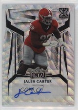 2023 Leaf Metal Silver Wave /8 Jalen Carter #BA-JC1 Rookie Auto RC