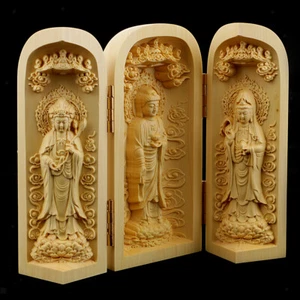 Buddha Statue Carved Sculpture Decoration of Boxwood -1 - Picture 1 of 12