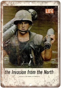 LIFE Rivista Invasione Guerra Vietnam 12" x 9" Riproduzione Insegna Metallo C98 - Foto 1 di 1